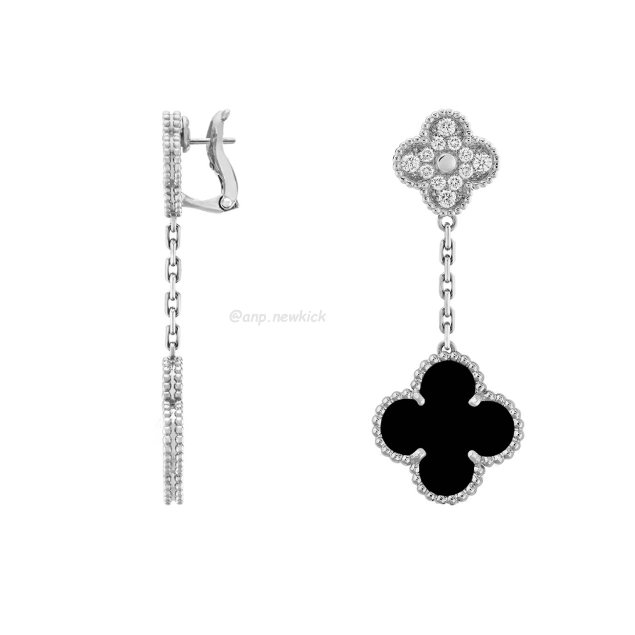 Van Cleef Arpels Magic Alhambra Earrings 2 Motifs 18k White Gold (4) - www.newkick.vip